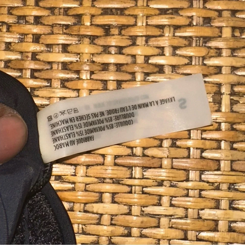 Solid & Striped Velvet Black Swim Top Womens Small Classic Goth Grunge Beach Y2K - Picture 6 of 9